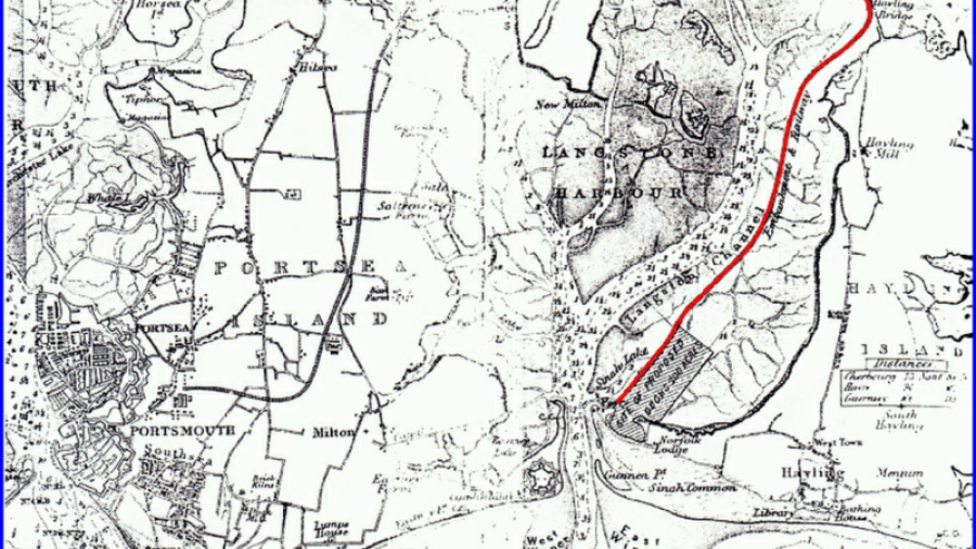 1855 Proposal for a railway linking Havant with Hayling Island